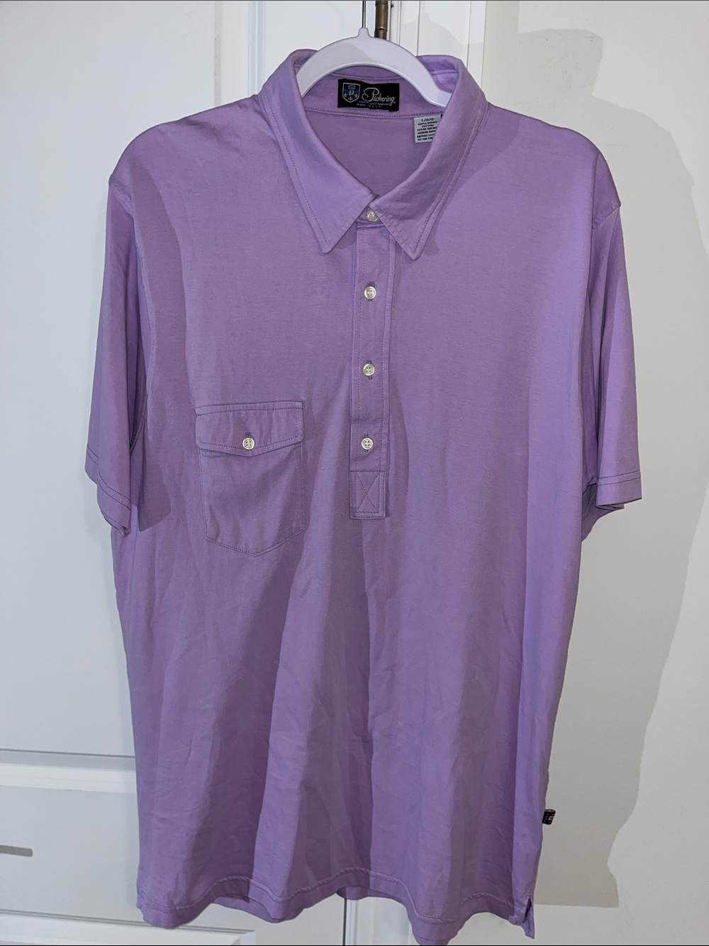 Vintage Lilac Purple Retro golf pocket polo L Wow! made in USA 80’s (Medium)